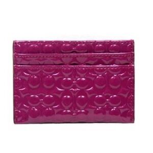 Coach Embossed Liquid Gloss CardCase Berry NWOT